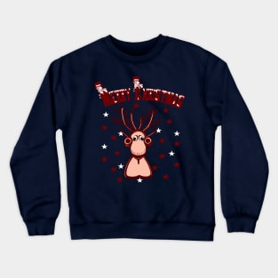 Merry Christmas Reindeer Crewneck Sweatshirt